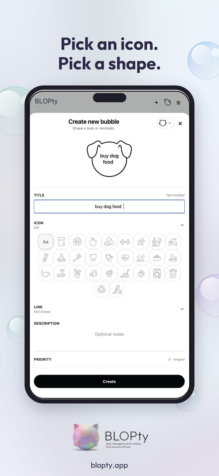 BLOPty icons and shapes